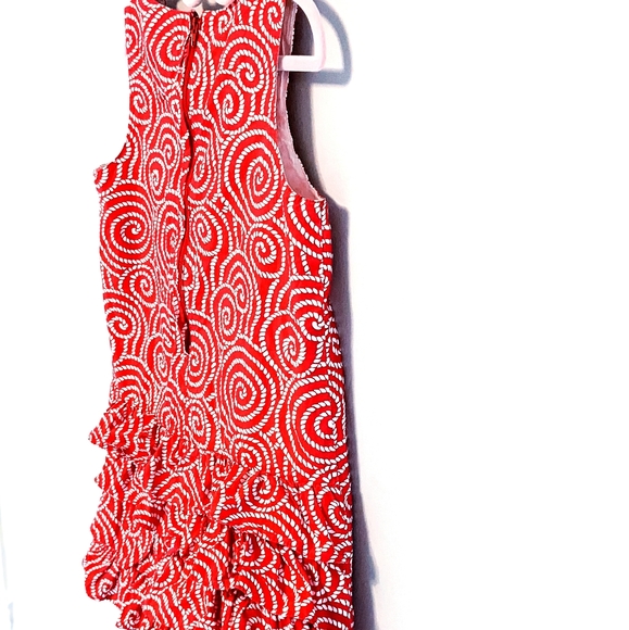 Vineyard Vines Girls Red Rope Swirl Nautical Pattern Dress - Picture 11 of 12